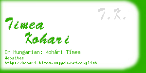 timea kohari business card