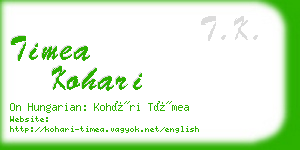 timea kohari business card
